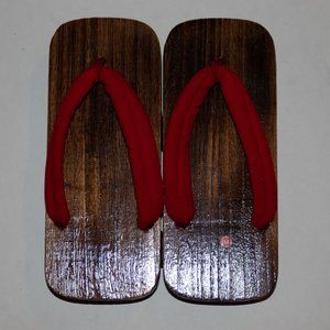 GK-O Mens Japanese Traditional Shoes Geta Wooden Clogs Sandals